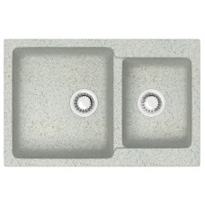 Кухонная мойка AZARIO Grand 765х500х190 двойная, искусственный мрамор, цвет Светло серый (CS00079906)