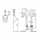 Смывной механизм Ideal Standard для писсуара 1/2" без регулировки, для верхней подводки, с резиновым адаптором и розеткой