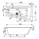 Ванна акриловая VAGNERPLAST CAVALLO OFFSET асимметричная 160х90 см, левая, белая (VPBA169CAV3LX-04)