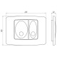 Кнопка смыва Ани Пласт 22.5х3х16.5 для инсталляции, ABS пластик, цвет Белый (WP1100)