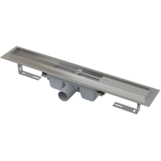 Душевой лоток Alcadrain Professional с порогами для цельной решетки, с горизонтальным сливом (сталь) (APZ6-1150)