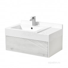 Раковина мебельная AQUATON Сакура 80х47х17.5, литьевой мрамор, цвет Белый (1A71993KSK010)