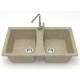 Кухонная мойка AZARIO Elmas 780х500х190 двойная, искусственный мрамор, цвет песочный (CS00078334)