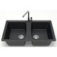 Кухонная мойка AZARIO Elmas 780х500х190 двойная, искусственный мрамор, цвет черный (CS00078333)