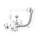 Слив-перелив Alcadrain для ванны, автоматический, хром (AG210125260)