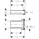 Подсоединительный комплект для подвесного унитаза, длина 18,5 см, с уплотнительным кольцом, мат. хром (152.404.46.1)