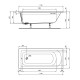 Ванна акриловая Ideal Standard HOTLINE 170х75, встраиваемая или для монтажа с панелями, отверстие слива 52мм, без ножек