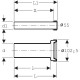 Комплект для подключения подвесного унитаза Geberit, длина 26,5 см, d=90 мм, матовый хром, (152.438.46.1)