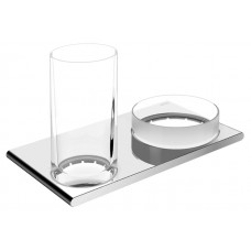 Двойной держатель стакана и чаши для мелочей Keuco Edition 400 , хром (11554019000)