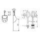Смывной механизм Ideal Standard для писсуара 1/2" с регулировкой, для верхней подводки, с резиновым адаптором и розеткой