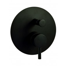 Смеситель для душа Paffoni LIGHT встраиваемый на 2 выхода, девиатор-кнопка,черный матовый (LIG015NO)