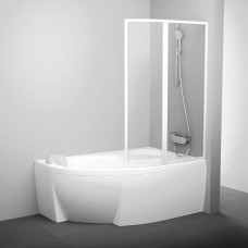 Шторка для ванны складная Ravak VSK2 Rosa 160х150 цвет профиля белый (76P90100Z1)