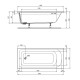 Ванна акриловая Ideal Standard HOTLINE 180х80, встраиваемая или для монтажа с панелями, отверстие слива 52мм