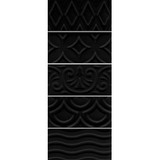 16016 Авеллино черный структура mix 7,4*15 керамическая плитка