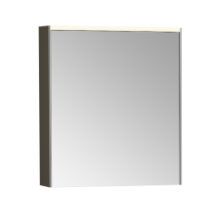 66910 Зеркало-шкаф 60 см с подсветкой и розеткой правый антрацит VITRA
