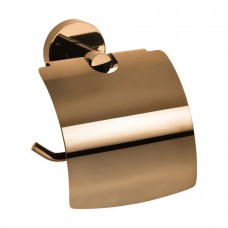 158112012 CORAL Держатель туалетной бумаги с крышкой медное золото глянец BEMETA