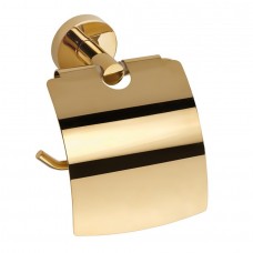161112010 BRILO Держатель туалетной бумаги с крышкой золото глянцевое BEMETA